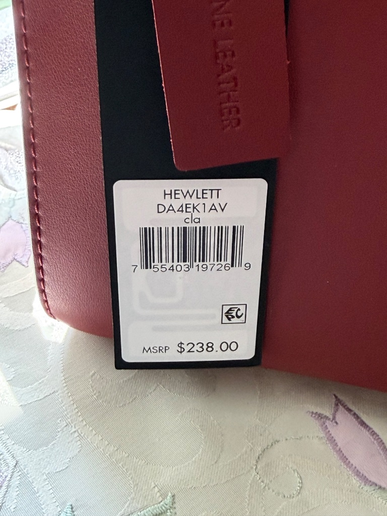 Nwt Donna Karan New York Hellett Leather Mini In Claret — image 7 of 8
